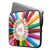 Niedliche Stifte Mit Monogramm Laptop-Sieb Laptopschutzhülle (Vorderseite Links)