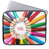 Niedliche Stifte Mit Monogramm Laptop-Sieb Laptopschutzhülle (Vorderseite)