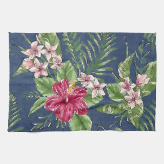 Niedliche Stilfarben tropisches Hawaii-Muster Geschirrtuch (Horizontal)