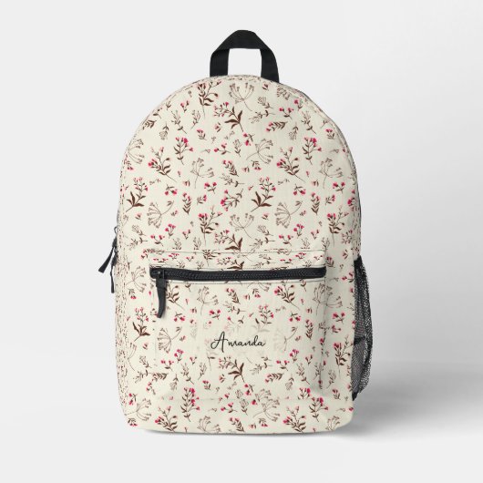 Niedliche Stilflora Bedruckter Rucksack (Vorderseite)