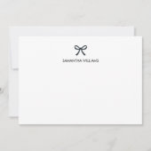 Niedliche Stilftige Girly Monogram Name Script Rib Mitteilungskarte (Vorderseite)