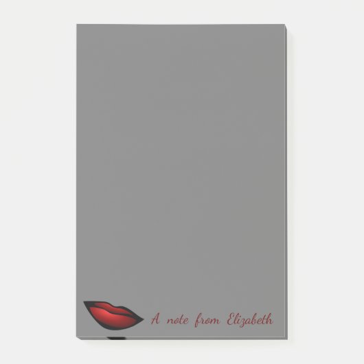 Niedliche Stilftige Girly, Red Lips Post-it Klebezettel (Vorderseite)