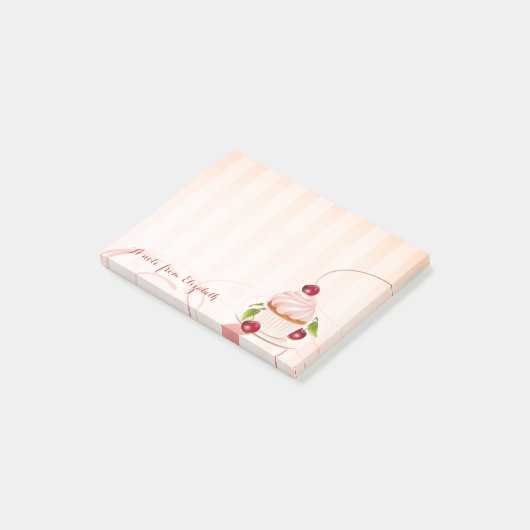 Niedliche Stilmädchen , Cupcake Post-it Klebezettel (angewinkelt)