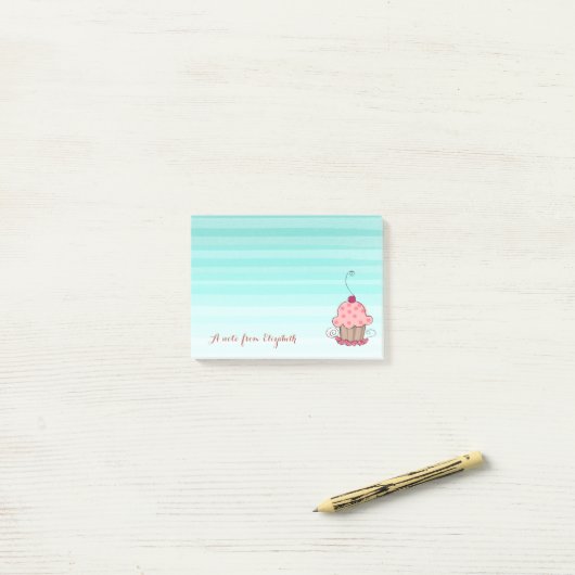 Niedliche Stilmädchen , Cupcake Post-it Klebezettel (Auf Schreibtisch)