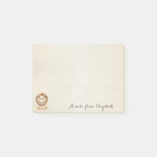 Niedliche, stilvolle,Baby Lion Personalisiert Post-it Klebezettel (Vorderseite)