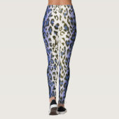 Niedliche, stilvolle Blue Leopard Animal Print Wom Leggings (Rückseite)