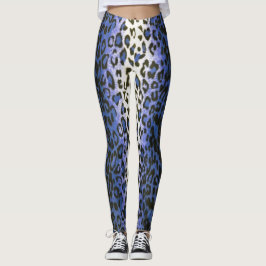Niedliche, stilvolle Blue Leopard Animal Print Wom Leggings