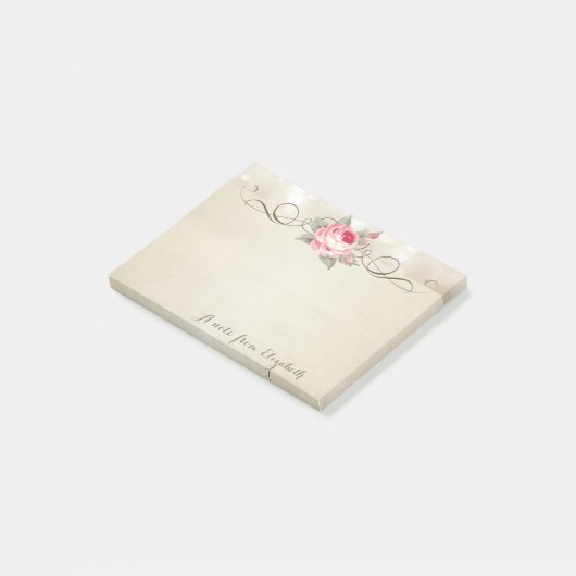 Niedliche, stilvolle Blume Post-it Klebezettel (angewinkelt)