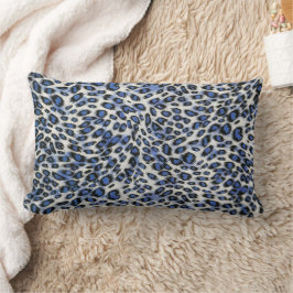 Niedliche stilvolle Elegant Blue Leopard Animal Pr Lendenkissen