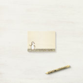 Niedliche, stilvolle Elegant, Happy Penguine Post-it Klebezettel (Auf Schreibtisch)