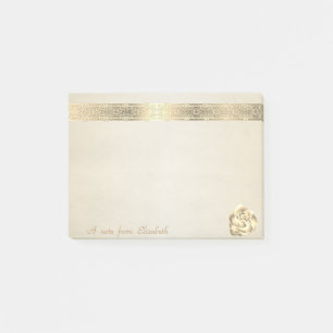 Niedliche, stilvolle Elegant, Spitzen, Gold Rose Post-it Klebezettel