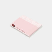 Niedliche, stilvolle Girly, Lace, Red Lips Post-it Klebezettel (angewinkelt)