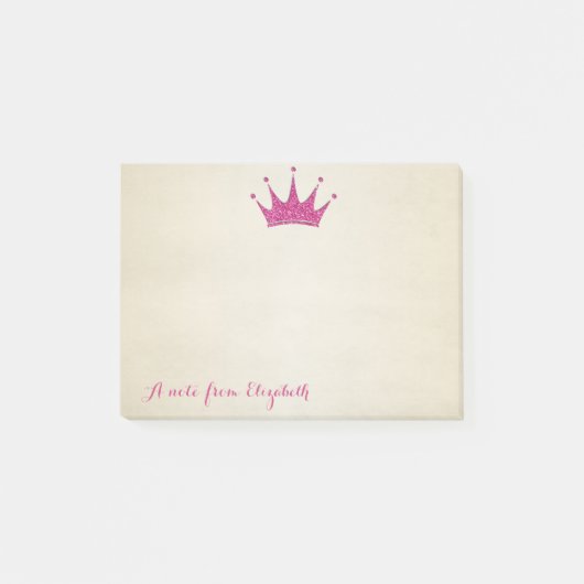 Niedliche, stilvolle Glitterie Tiara Post-it Klebezettel (Vorderseite)