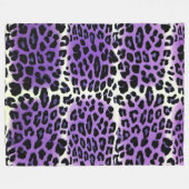 Niedliche, stilvolle Lila Leopard-Tierdruckerei Fleecedecke (Vorderseite (Horizontal))