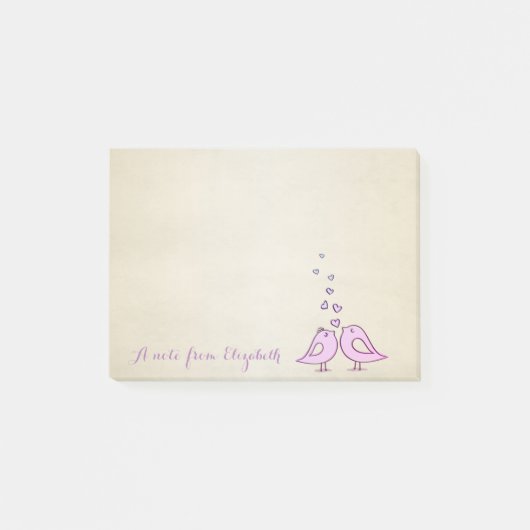 Niedliche, stilvolle Vögel in Liebe Post-it Klebezettel (Vorderseite)