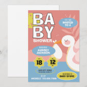 Niedliche Stork Baby-Dusche Einladung (Vorne/Hinten)