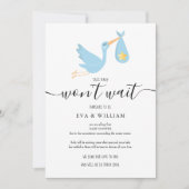 Niedliche Stork Baby Dusche Sprinkle Stornierungsk Einladung (Vorderseite)