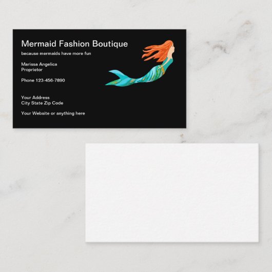 Niedliche Strand-Meerjungfrau-tropisches Thema Visitenkarte (Vorne/Hinten)