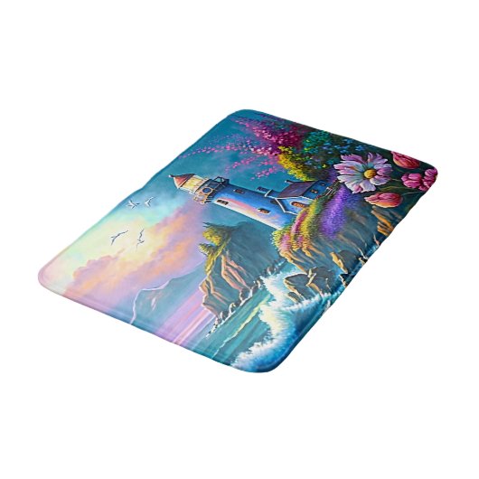 Niedliche Strandfreunde Badematte (Schrägansicht)