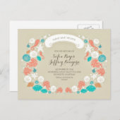 Niedliche Strandhochzeiten Save the Date Postkarte (Vorne/Hinten)