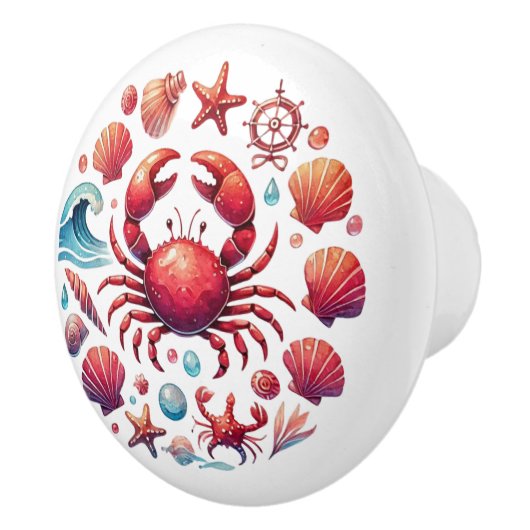 Niedliche Strandkrabbe Keramikknauf (Rechts)