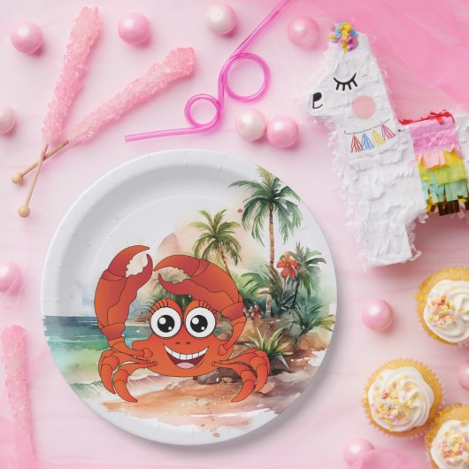 niedliche Strandkrabbe Pappteller (Party)