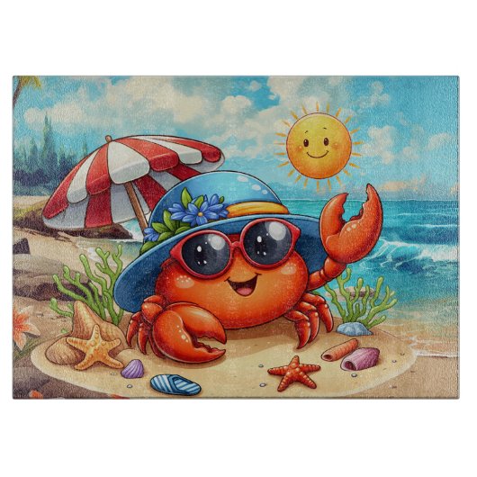 Niedliche Strandkrabbelfreunde Schneidebrett (Vorderseite)