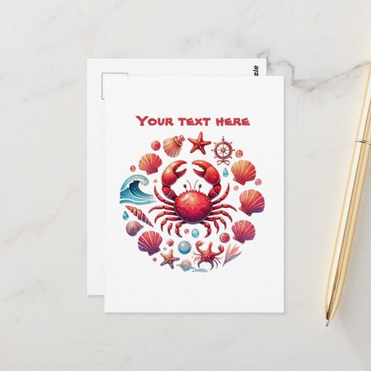 Niedliche Strandliebhaber Postkarte (Vorderseite/Rückseite Beispiel)