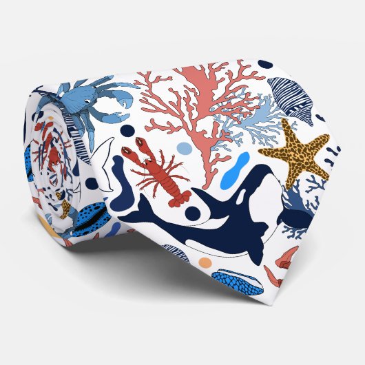 Niedliche Strandmuster-Krawatte Krawatte (Gerollt)