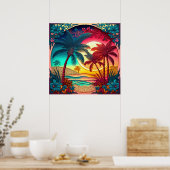 Niedliche Strandpalme Poster (Küche)
