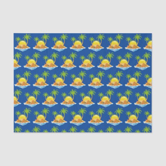 niedliche Strandpalmen Party Seidenpapier (Vorderseite)