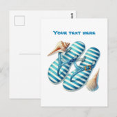 Niedliche Strandpflops Postkarte (Vorne/Hinten)