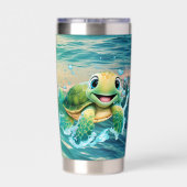 Niedliche Strandschildkröte Thermobecher (Rückseite)