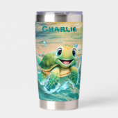 Niedliche Strandschildkröte Thermobecher (Vorderseite)