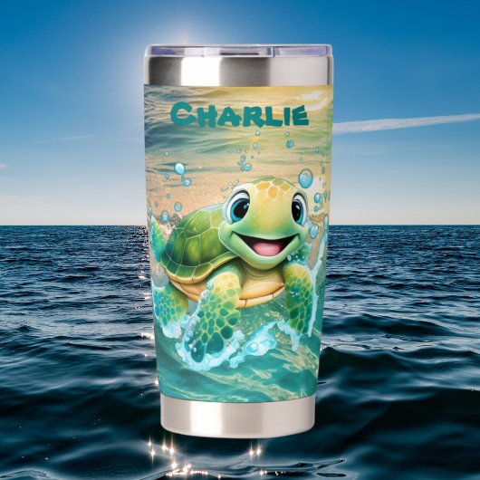 Niedliche Strandschildkröte Thermobecher