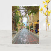 Niedliche Straße in Athen - Griechenland Karte (Gelbe Blume)