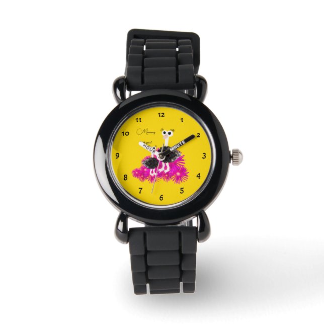 Niedliche Strauße Armbanduhr (Vorderseite)