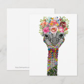 Niedliche Straußenflorenkronenkarte Einladung (Vorne/Hinten)