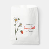 Niedliche Strawberry Berry First Birthday Party Geschenktütchen (Vorderseite)