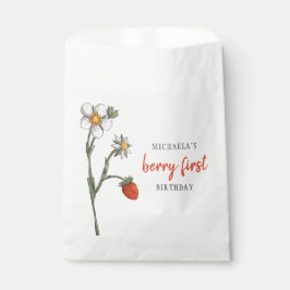 Niedliche Strawberry Berry First Birthday Party Geschenktütchen