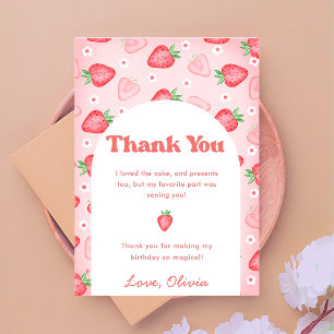 Niedliche Strawberry Berry Geburtstag Dankeschön K Einladung