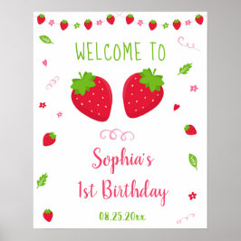 Niedliche Strawberry Berry Sweet Geburtstag Willko Poster