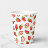 Niedliche Strawberry Birthday Party Pappbecher (Rückseite)