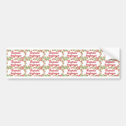 Niedliche Strawberry Girl Waterproof School Name L Autoaufkleber (Vorne)