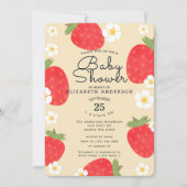 Niedliche Strawberry Girl's Baby Shower Einladung (Vorderseite)