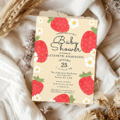 Niedliche Strawberry Girl's Baby Shower Einladung
