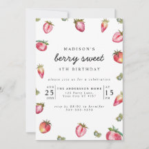 Niedliche Strawberry Girl's Birthday Party Berry S