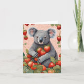Niedliche Strawberry Koala Bear Geburtstagskarte Karte (Vorderseite)