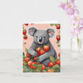Niedliche Strawberry Koala Bear Geburtstagskarte Karte