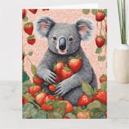 Niedliche Strawberry Koala Bear Geburtstagskarte Karte